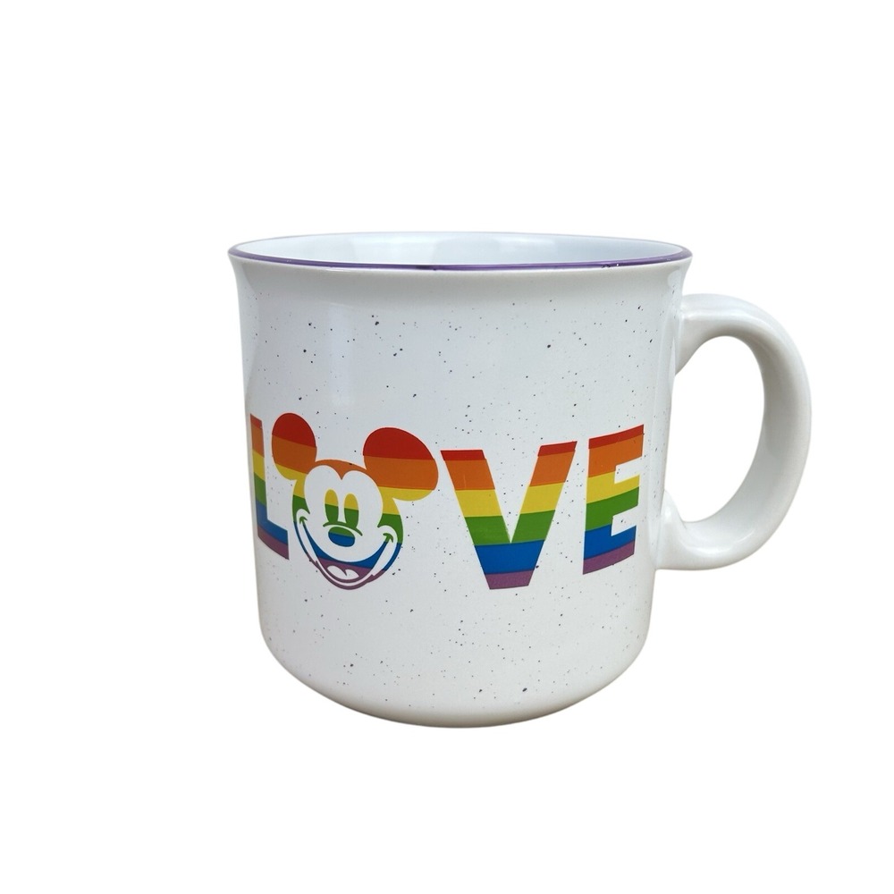 DISNEY RAINBOW PRIDE COLLECTION MICKEY MOUSE LOVE 20oz‎ COFFEE MUG CUP LGBTQ+